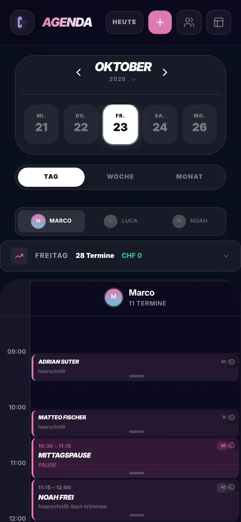 Agenda on the phone