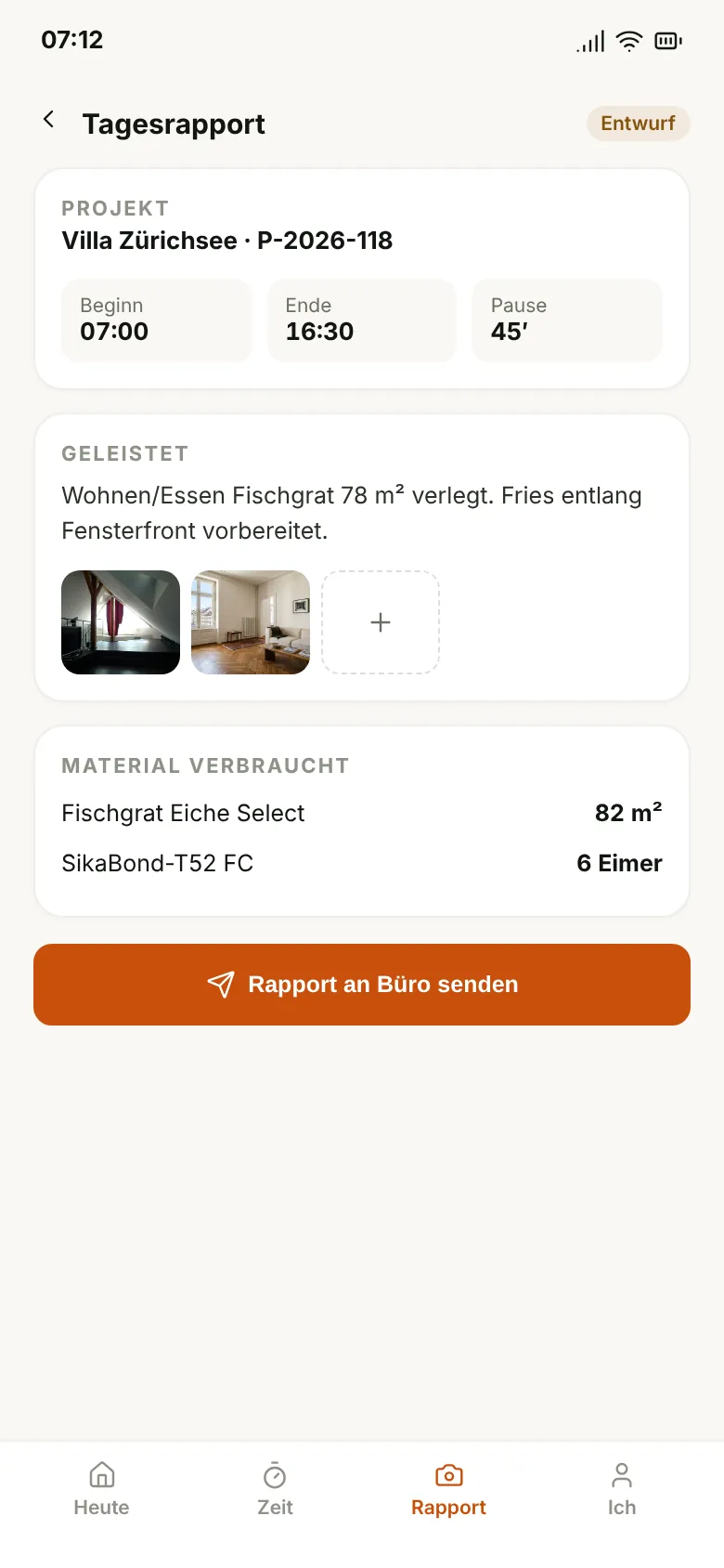 Mobile · Tagesrapport