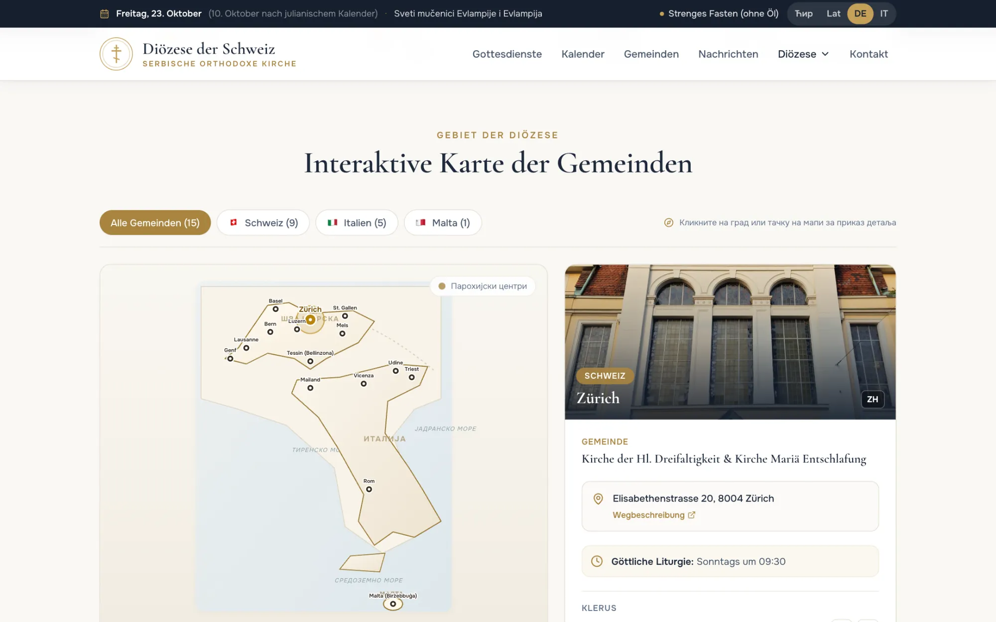 Karte der Gemeinden